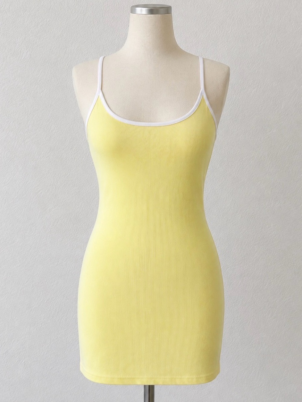 White Fox Boutique Yellow Ribbed Bodycon dress